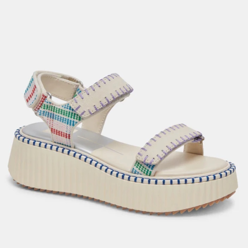 Dolce Vita Debra Ivory Multi Nubuck Sandals Size 10 NEW